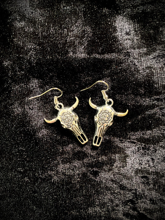 Bull Skull Earrings
